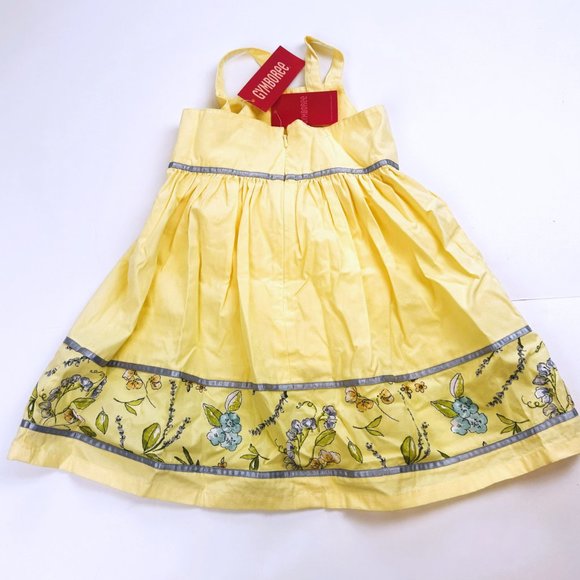 NWT Gymboree Girl Yellow Floral Print Dress & Matching Sock Size 3T - Picture 5 of 6